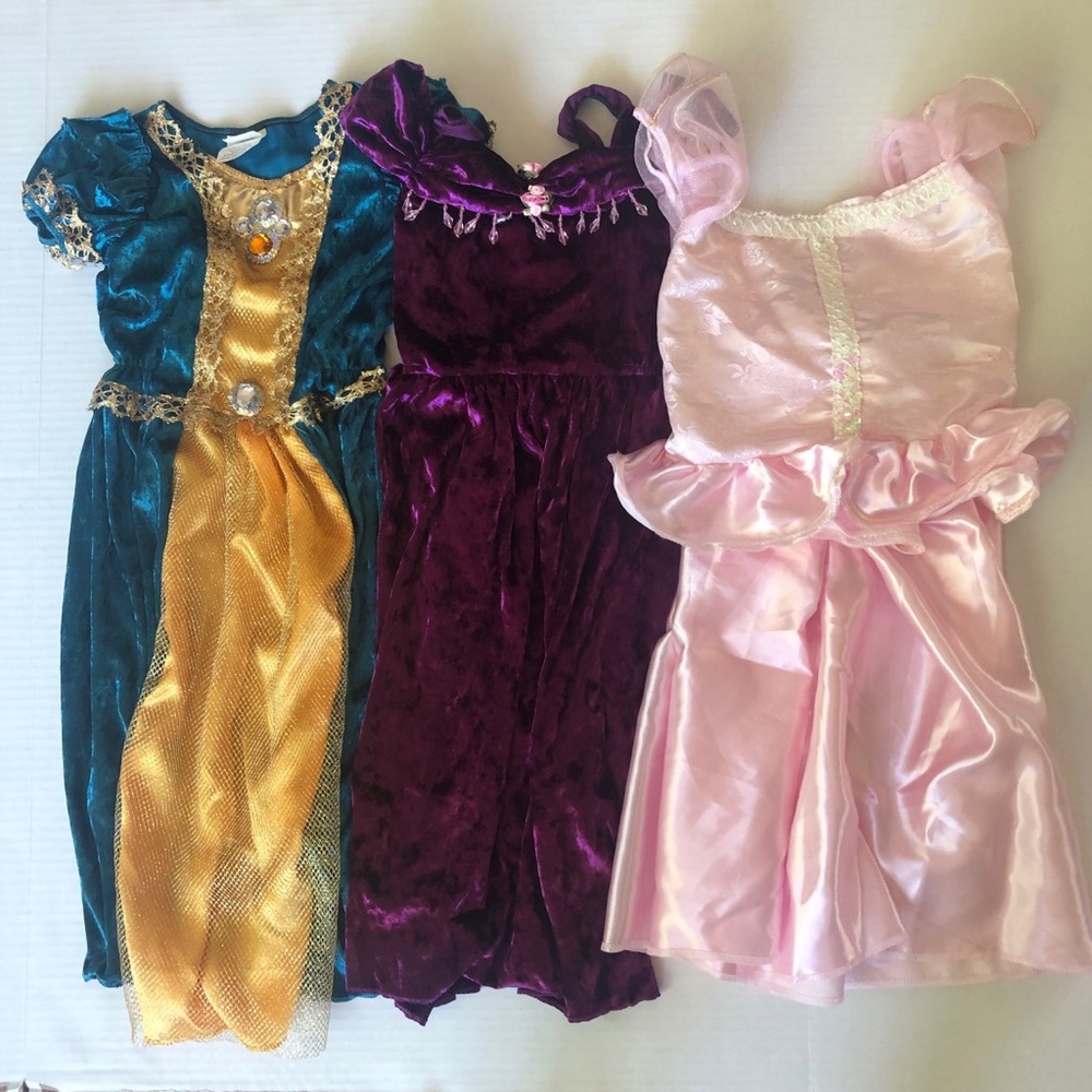Teetot&Company dress up dresses one size for ages3+ burgundy,green,gold,pink